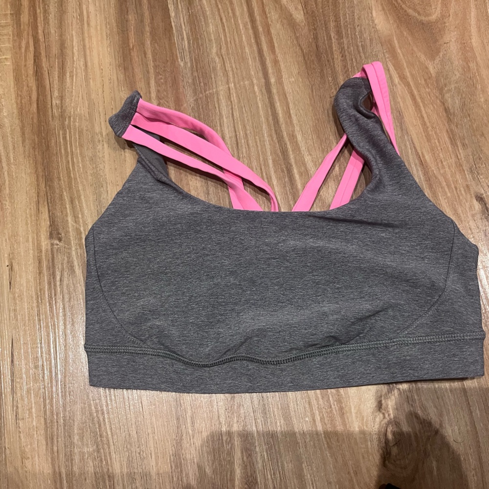 Lululemon heather grey and pink bra